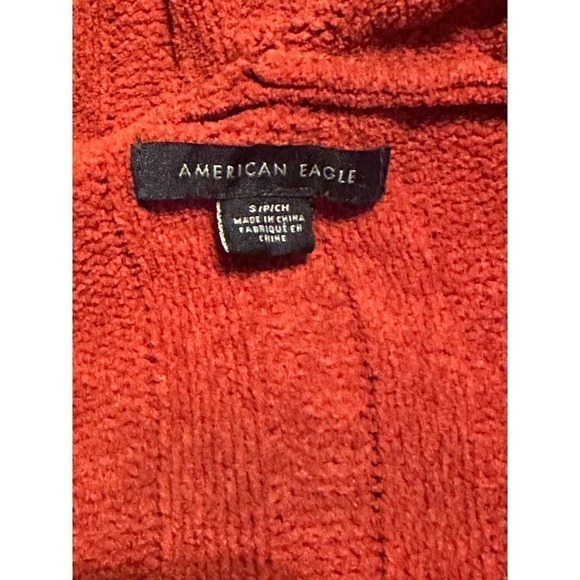 American Eagle Super Soft Long V Neck Hooded Sweater - Picture 3 of 5